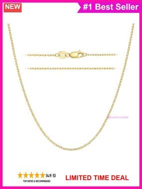14K Gold Plated Cable Chain Necklace Anchor Link Adjustable Layering